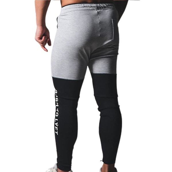 Men's Long Colorblock Slim Fit Track Pants Black L