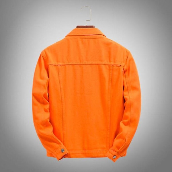 Mænd Jakker Streetwear Denimjakke Casual Fashion A Orange Aisan L
