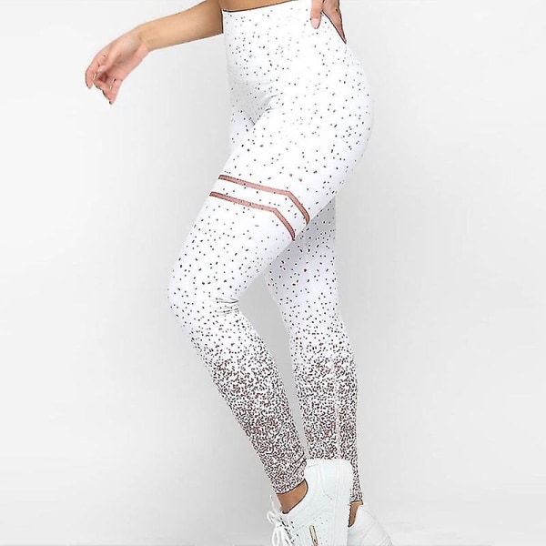 women's Fashion High Waist Yoga Fitness Pants White M