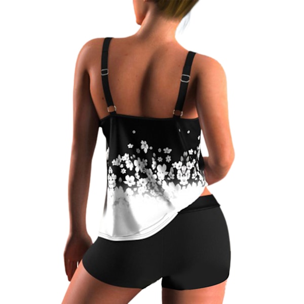 Lady Swimsuit Tankini Set Badkläder Baddräkt Plus Size White White 3XL