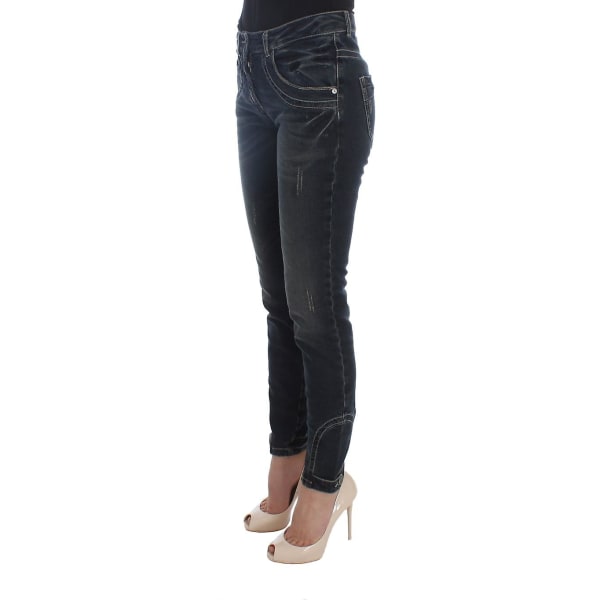 Ermanno Scervino Blue Cotton Blend Slim Fit Jeans - Dametøj Jeans & bukser CMK Blue IT40|S