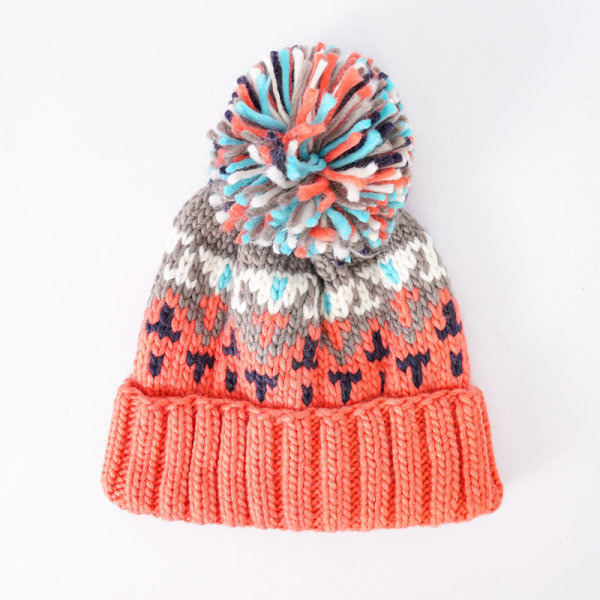 Pom Pom Beanie, Svart Og Grå Vanntett Beanie