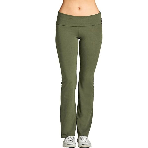 Womens Stretch Yoga Leggings Fitness Running Gym Full Length Sports Active Pants CMK Army Green M