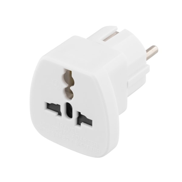 Deltaco Reiseadapter, /US/Italia/Sveits - EU, 250V/13A, jordet, hvit (GT-426) 50