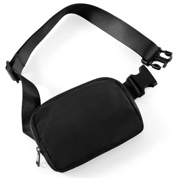 Stor Messenger Fanny Bag med glidelåslomme black