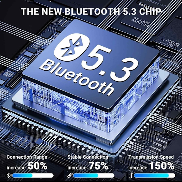 X500 Trådlösa Bluetooth Hörlurar - 30 timmar C4U® ANC ENC BT 5.3 Black Svart