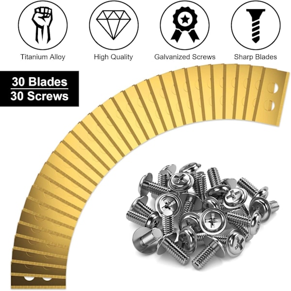 30 pack Knivblad i titan till Worx Landroid Guld Gold one size