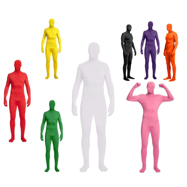 Festkostume Invisible Morph Suit Voksen Herre Dame Fuld Gul Yellow 190CM