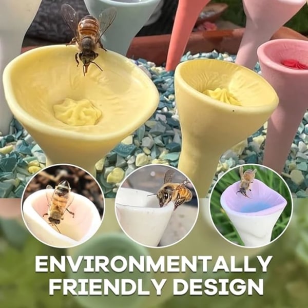 【Mingbao butik】 Färgglada drickskoppar för bee insekter Törstiga pollinatörer behöver en säker plats att dricka! Lämplig för vänner som gillar insekter Mix