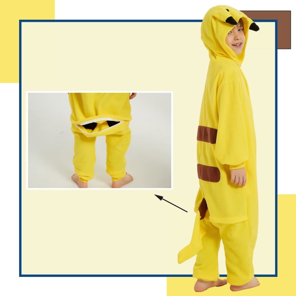 Unisex-lasten Onesie-pyjaman pehmoasu Söpö Halloween-asu K pikachu 105