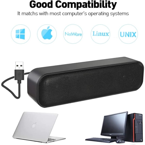 Høyttaler, Datamaskinhøyttalere, USB PC-høyttalere for skrivebord, datamaskin