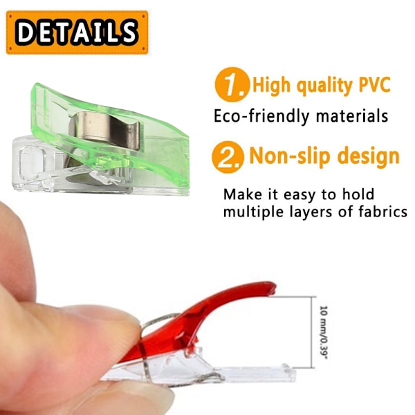 10/20/50 st Syklämmor Plastklämmor Quiltning Hantverk Virkning Stickning Säkerhetsklämmor Diverse transparent transparent 10 pcs