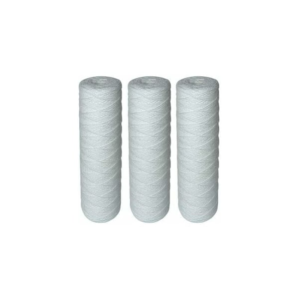 Spolade vattenfilterpatroner - Sedimentfiltrering upp till 25 mikron, universal storlek 10", paket med 3