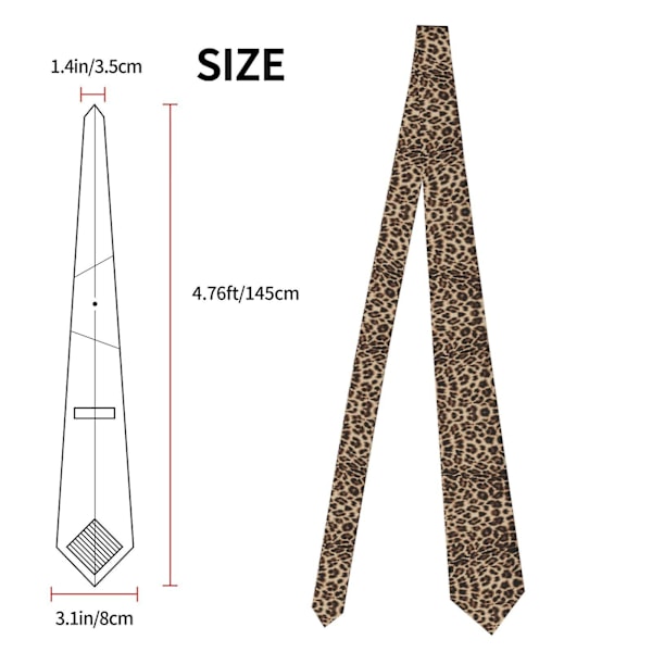Rolig Leopard Dyremønster Herreslips Mote Skjerf Smal Slips Gaver Til Bryllup, Brudgom, Bedriftsfest