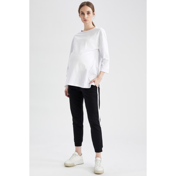 JOGGER Woman Knitted Maternity Bottoms CMK Black S