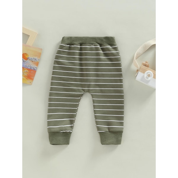 Barn Baby Gutter Bukser Spedbarn Bomulls Harem Bukser Fritidsbukser Småbarn Aktiv Jogger Bukser CMK Green 0-6 Months