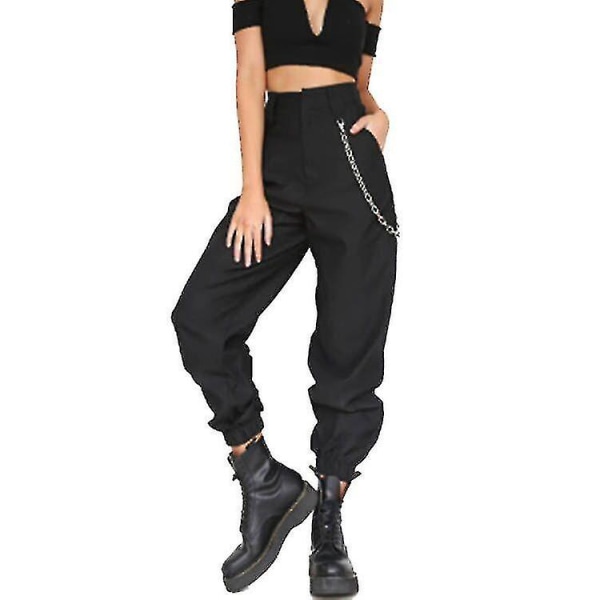 Women's Trousers Chain Sport Casual Trousers CMK black L