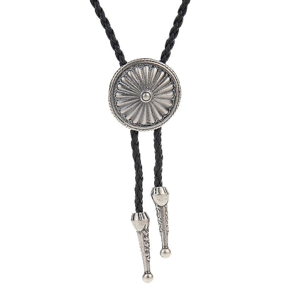 2x Antik Daisy Metalvedhæng Læder Bolo Tie Halskæde Slips Cowboy Dans