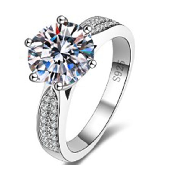 Moissanite Ring 1 Carat Exquisite Details Elegant Moissanite Engagement Ring for Party Date Birthdays