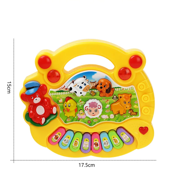 Baby Musiklegetøj med Dyrelyde Børn Klaver Keyboard Elektrisk Blinkende Musikinstrument Tidlige Pædagogiske Legetøj til Børn