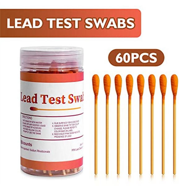 Blyfarvetest Swab Kit: 60 Blytest Kit Swabs, Hjem Blytest Kit, Blytest