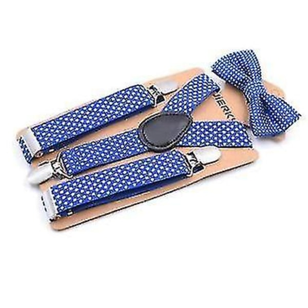 Causal Suspender And Clip Bow Tie Deep Blue