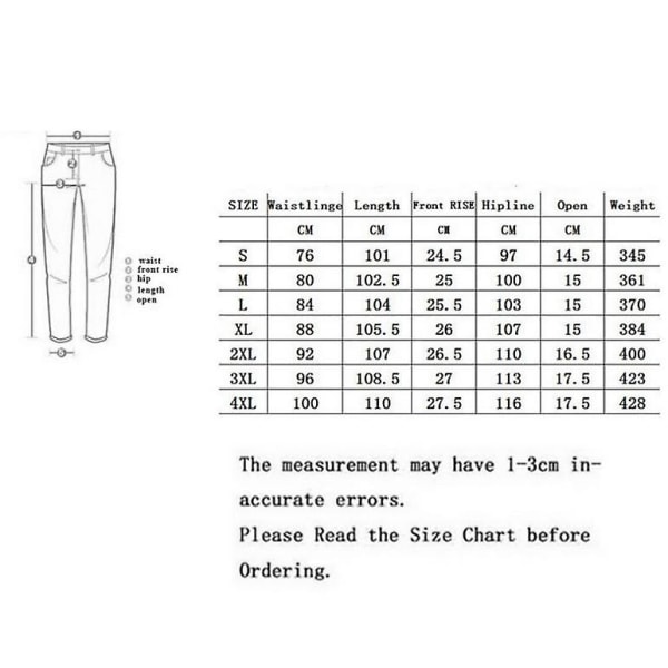 Men's Straight Slim Fit Comfort Skinny Biker Denim Pants CMK black XL