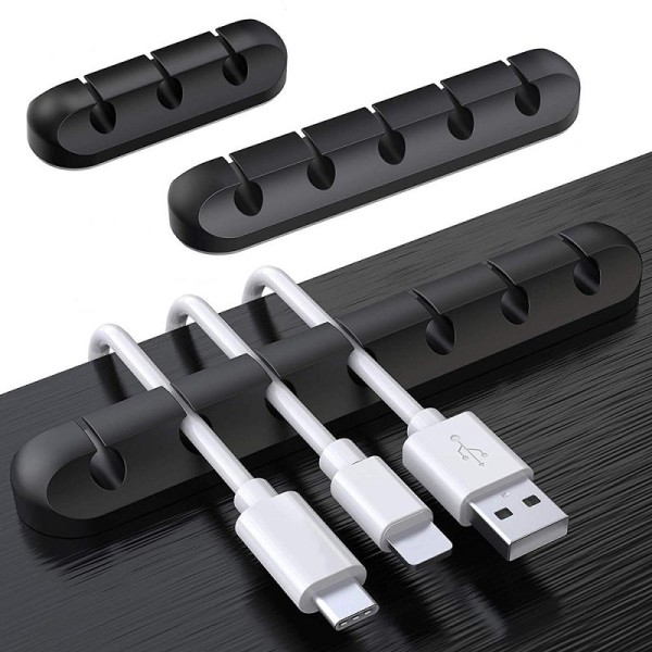 【Tricor store】Kabelfästklämmor, självhäftande, lämpliga för Organisera USB-laddningskabel strömkabel muskabel elkabel dator kontor familj A+B+C