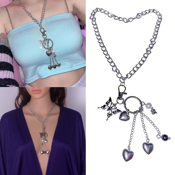 Butterfly Chains Necklaces Hot Girl Women Y2k Jewelry Alloy Material For Women CMK 50CM