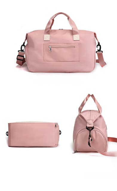 Urheilukassi kenkälokerolla ja märkäosastolla, unisex Pink
