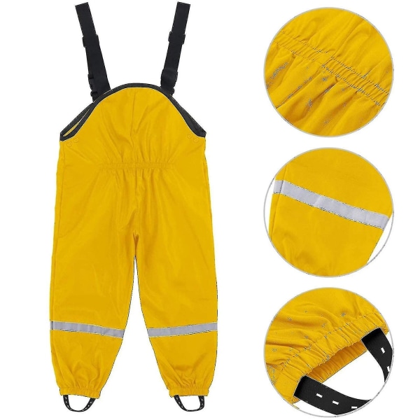 New 2023 Unisex Children's Rain Dungarees Windproof And Waterproof Mud Trousers Changzhao CMK Yellow 104