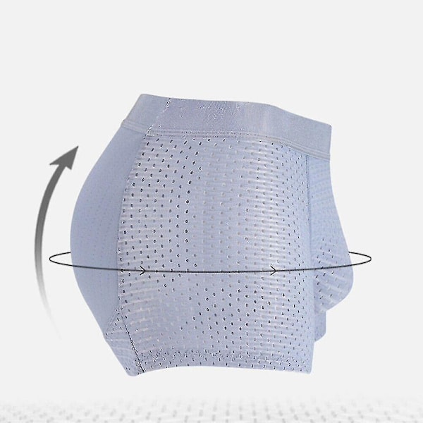 Polstrede boxershorts til mænd - Hofte- og numseløftende forstærkerunderbukser L Light Blue