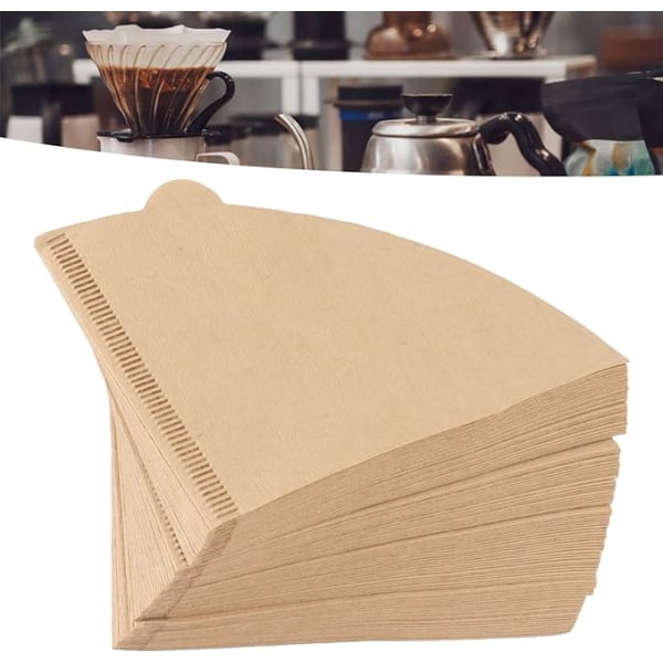 【Tricor-butikk】 100 stk små kaffefiltre, naturlige papirfiltre laget av fibermateriale, miljøvennlige og holdbare NATURAL V01 (100pcs)