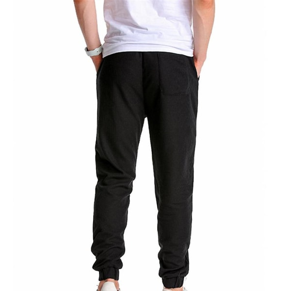 men's solid color loose sweatpants Black L