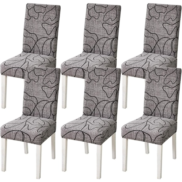 Stolsöverdrag, 6-pack, Stretchbara, Avtagbara, Tvättsbara, Korta, Skydd för Matstolsdynor, för Hotell, Matrum, Ceremonier