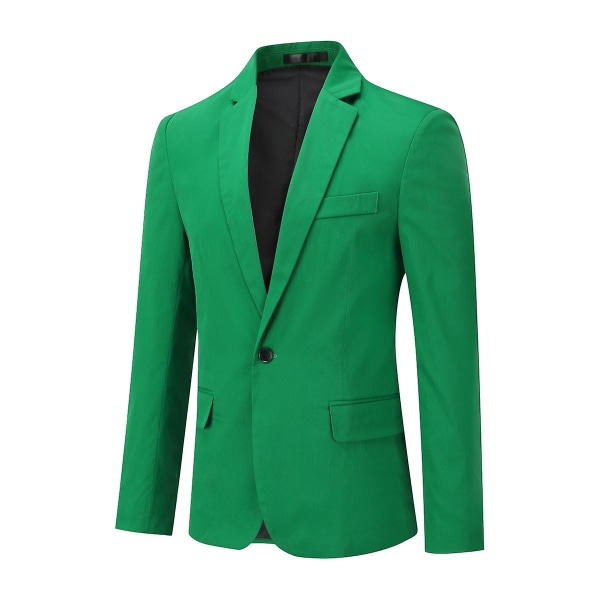 Allthemen Herre Solid Color Slim Fit Business Casual Blazer CMK Green XS