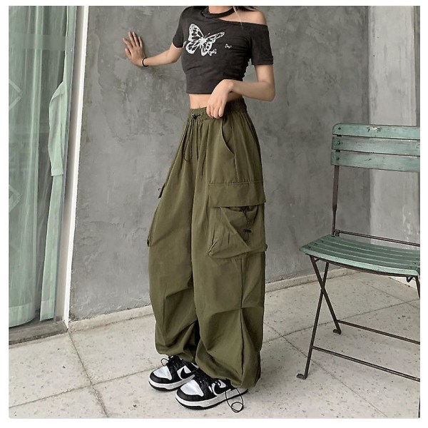 Naisten uudet kevät Löysät Casual Street Pants CMK ARMY  GREEN 2XL