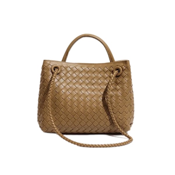 Handgjorda vävda handväskor Dam metallrep Spänne Design Enkel axelväska Stor kapacitet Crossbody-väska Handväska för flickor Black
