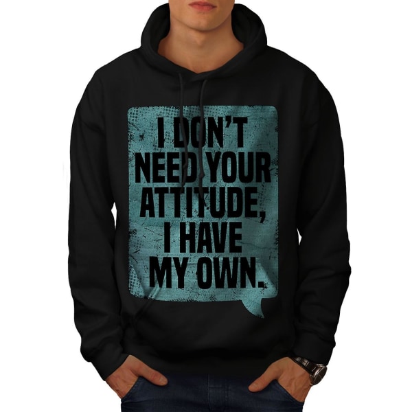 My Attitude Saying Funy Men BlackHoodie | Wellcoda CMK Black 4X-Large