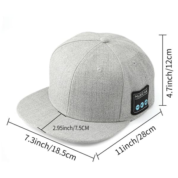 Hatt med Bluetooth-högtalare Justerbar Musikhatt Bluetooth-keps Dark  Grey