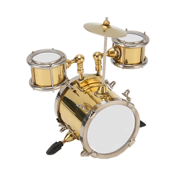 Miniatyr trommesett replika musikkinstrument modell mini trommesett dukkehus ornament trommeslager gave hjem dekor med eske