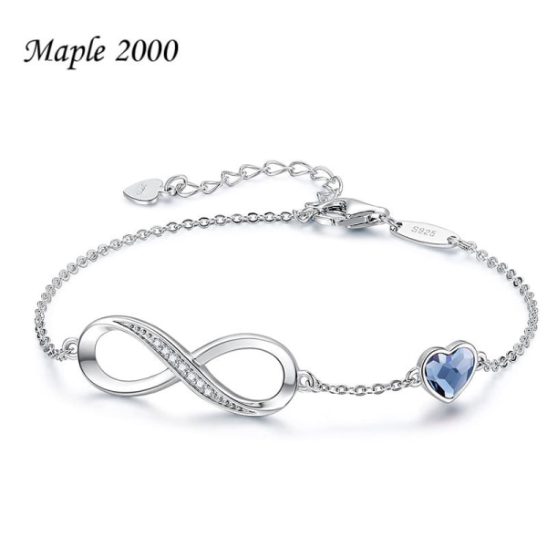 Heart Symbol Charm Armbånd til kvinder Silver Bracelet - Blue