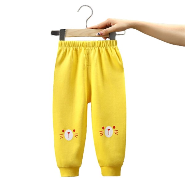 Children's cartoon cute print soft casual pants Yellow 9-12M