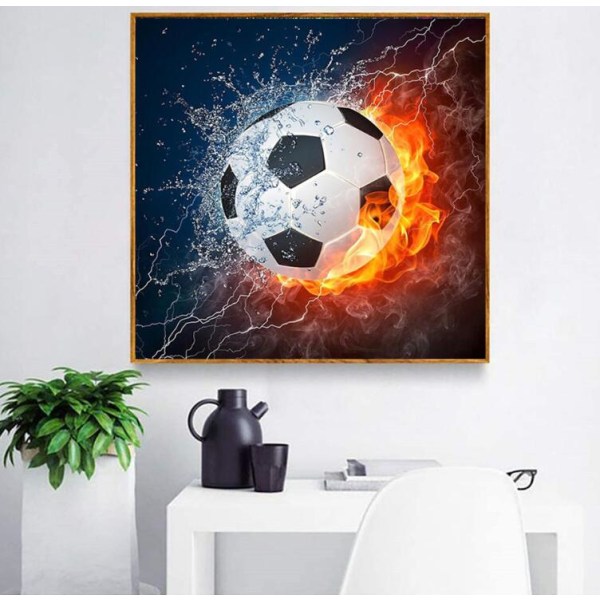 5D DIY Ice Fire Football diamantmaleri (40*40 cm)