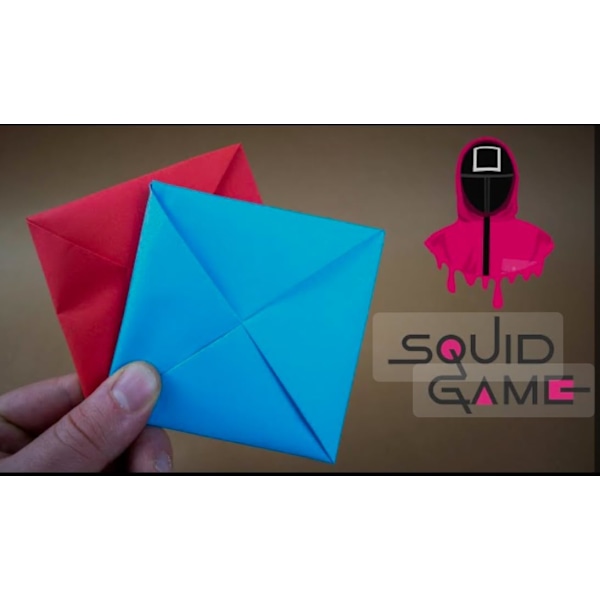 Medi Quick Squid Game Ddakji -pelisetti, Tuplakortti Premium-versio Sininen ja Punainen Perinteinen Korealainen Taiteltava Peli (Uusi Parannettu Tuplakorttiversio) XS XS square