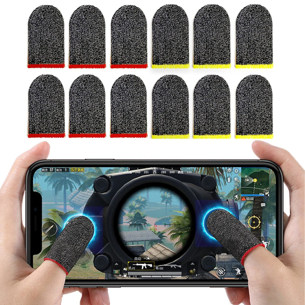 12-Pack Gaming Finger Tommel Deksel Mobil Svettetett Pustende