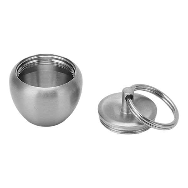 Rustfrit stål pilleæske æbleform mini bærbar rustfrit stål metal lille medicinæske forseglet dåse nøglering vedhæng