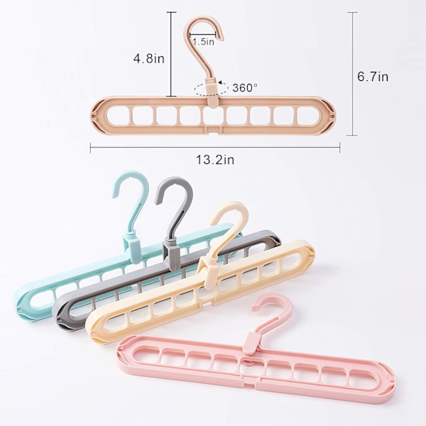 8-pack multifunktionella platsbesparande smarta galgar - 9 platser - Inn