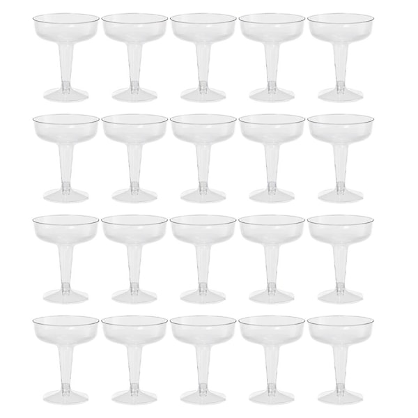 Nya engångsglas i plast för champagne - 20 st genomskinliga champagneglas i plast för fester