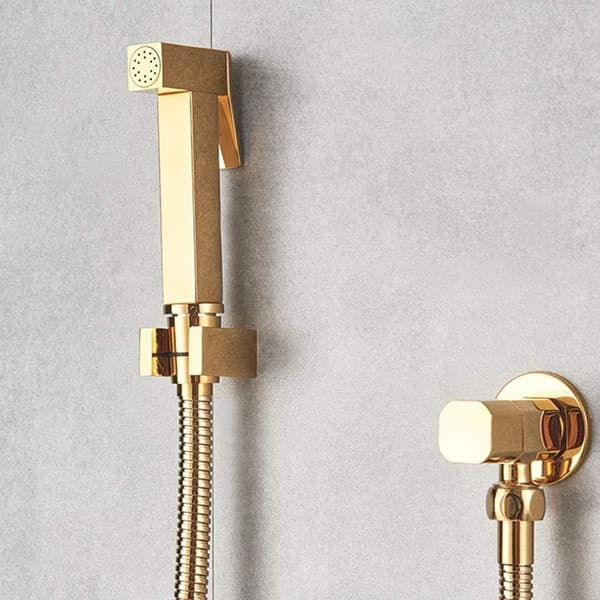 Handhållen bidéslang för toalett, guld solid brass bidéslang, enkel kallt vatten, badrumsbidédusch, baby tygblöjesprutor,A